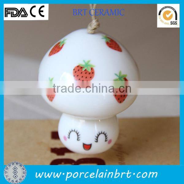 2015 new mushroom shaped ceramic Cute Hanging Ornament