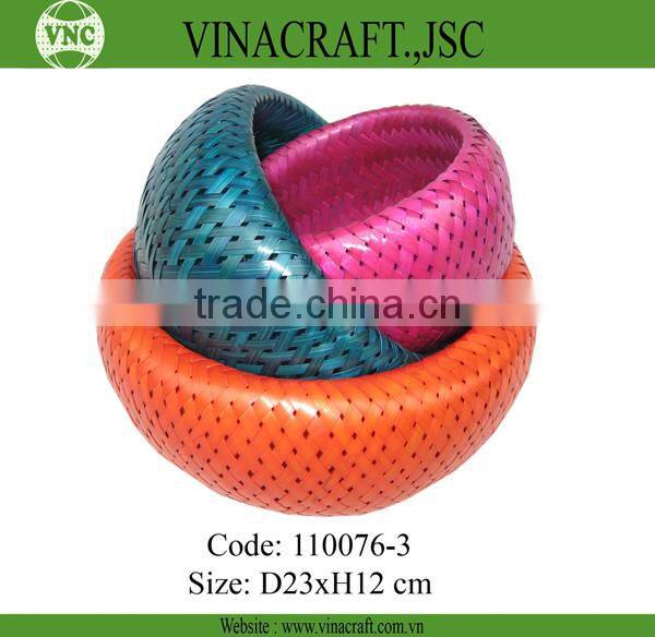 Brown bamboo basket for egg storage