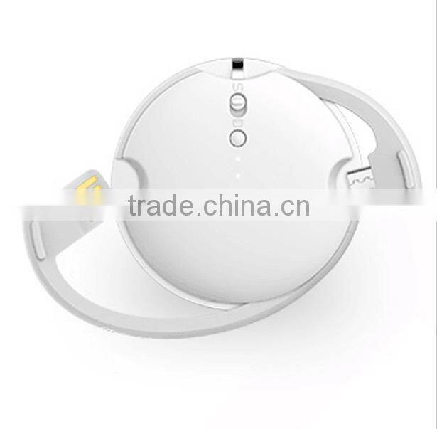 Multi-functional USB Charging Cable Mini Cookie Design 1020mAh Power Bank Build-in USB Cable