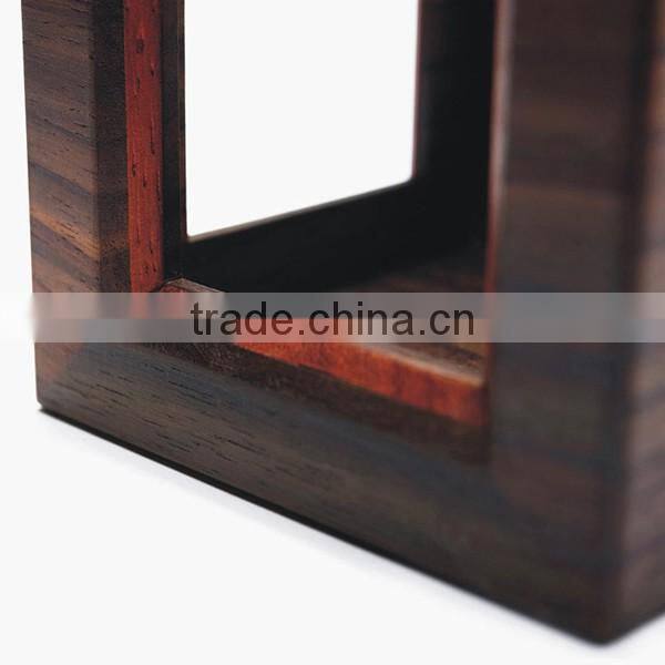 Office Desk Square Wooden Hollow Pen Holder, Stationery Storage Holder