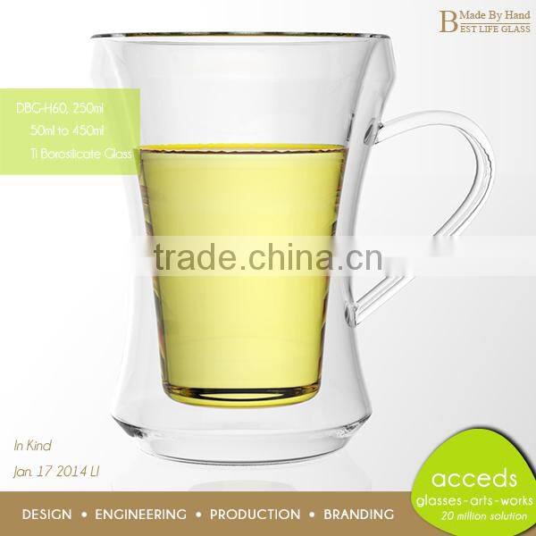 Handcrafted Eco Friendly Modern Pyrex Glass Tea Mugs