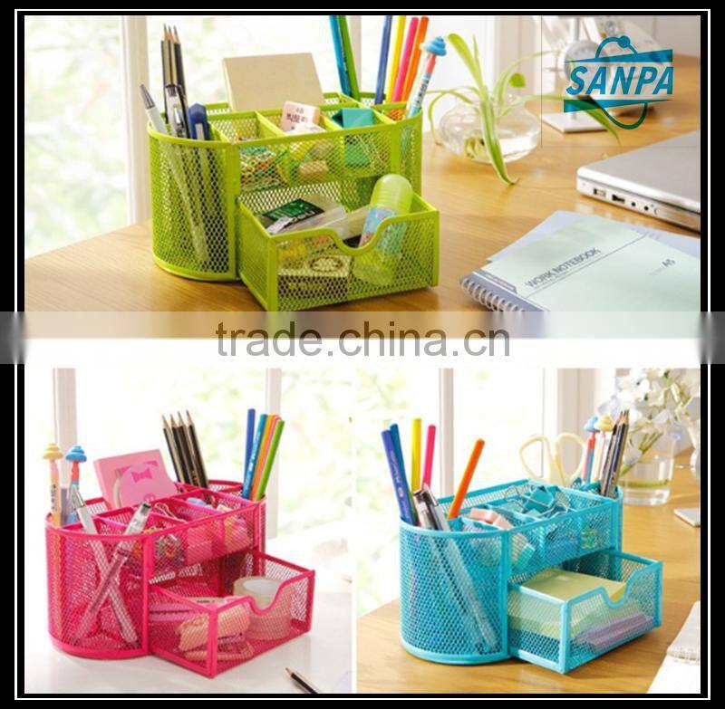2016 Colorful Wire Mesh Desk Organizer