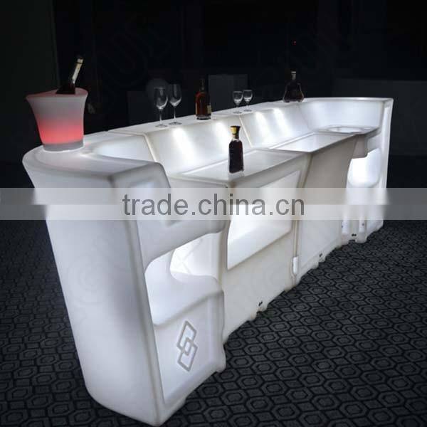 PE material Illuminated Remote Control Led Bar Table for party