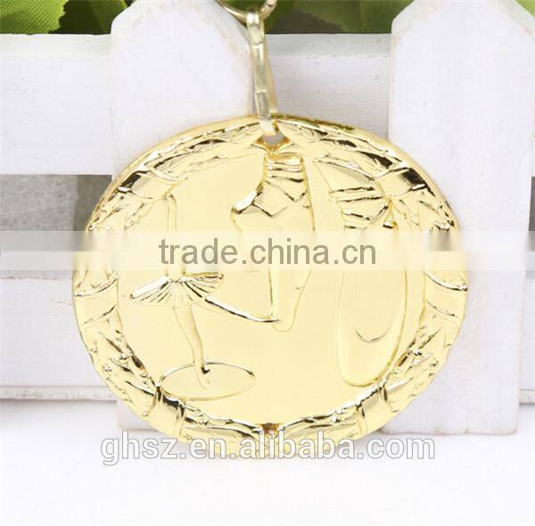 best selling golden zinc alloy ballet medal