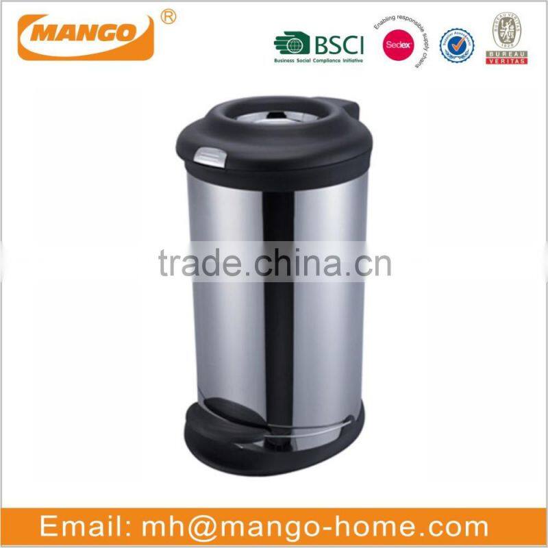 Stainless Steel Foot Pedal Push Opening Waste Bin