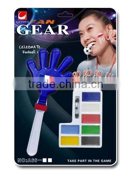 Cheering hand clapper with face paint plastic clapper with face paint for football game