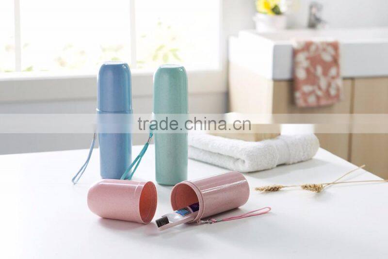 hot sell good quality new design wheat straw toothbrush case portable travel toothbrush case