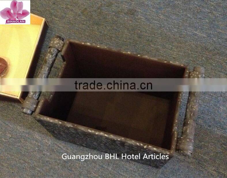 Vintage Style household decorative PU leather storage box with handle, China manufacturer wholesale directly