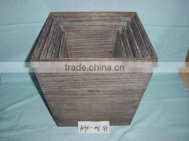 antique garden dcoration wooden planter,flower pot