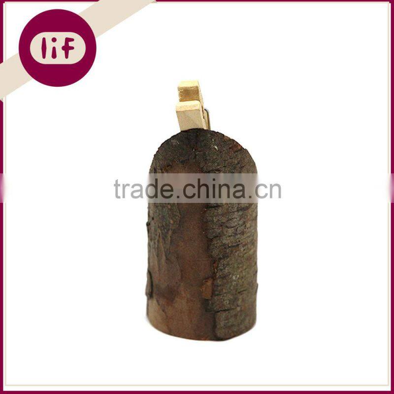 Little Stump Pine Card Clip, Natural Wood Card Clip, Stump Card Clip