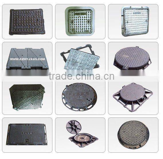 Round square Ductile iron cast iron manhole cover and frame grating EN124 B125 C250 D400