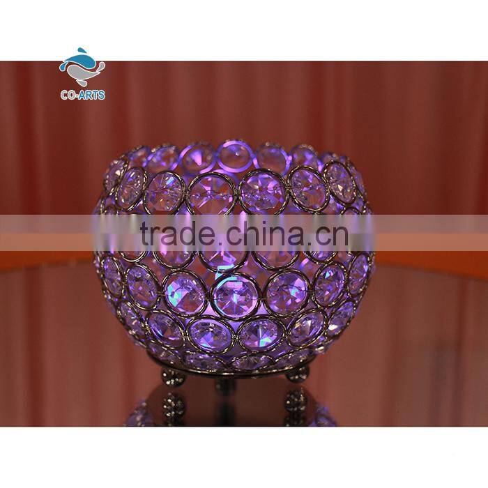 Good quality table decoration round bling purple candelabra for weddings