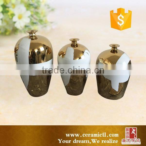 Wholesale three pieces set ceramic vase designs for home decoration