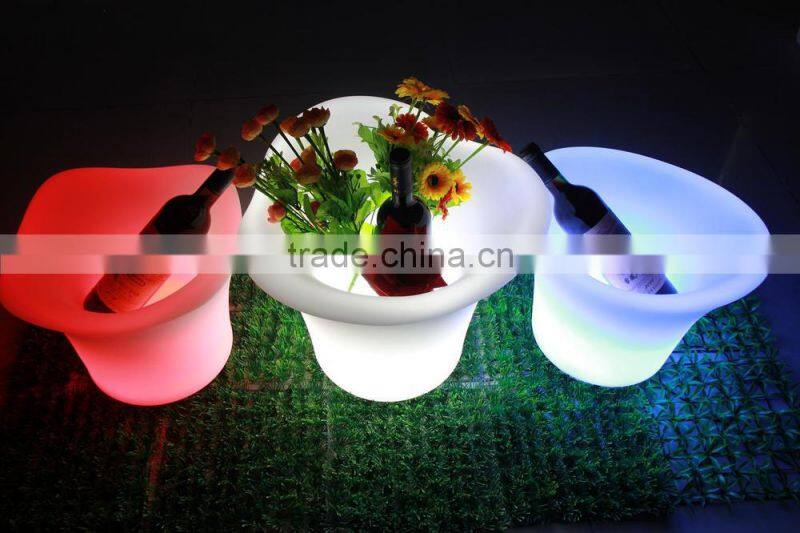 Waterproof IP65 plastic ice bucket/fruit tray/led wine pot