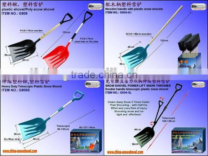 Plastic snow shovel pusher with Ice chopper