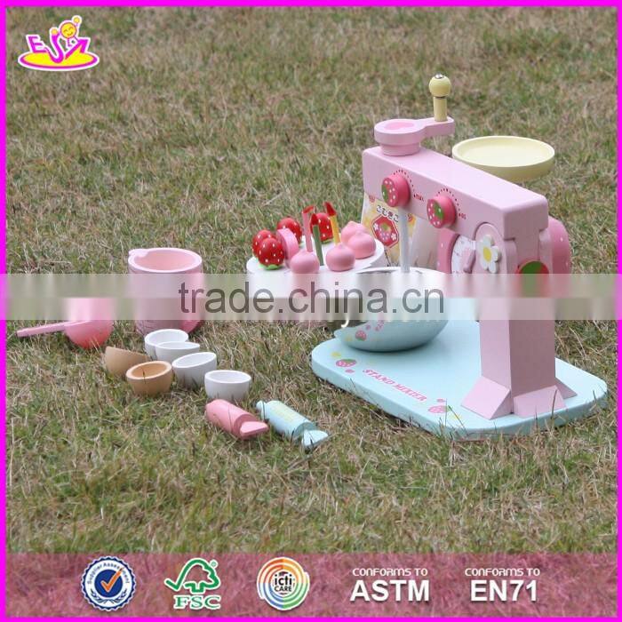 2017 New products children pretend play wooden toy set make a cake W10D013