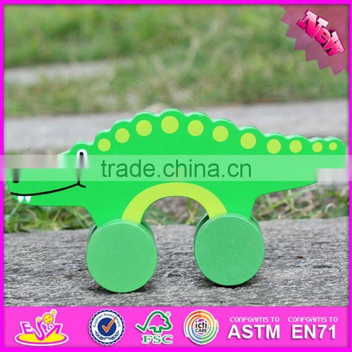 2017 New products kids animal toy wooden crocodile car toy W04A318