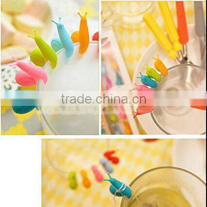 Wholesale cute Snail Hanging Tea Bag Colorful Snails Gifts plastic tea bag clip