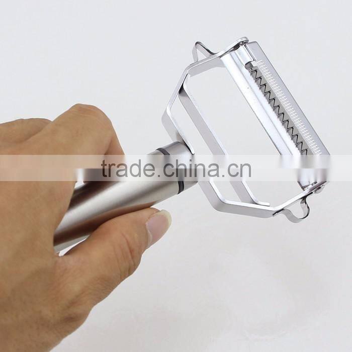 Super Quality Stainless Steel 4 in 1 Function Julienne Peeler with Round Handle