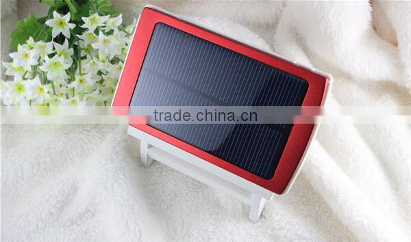 8000mAh Rectangle Shape Solar Panel Power Bank With Lights