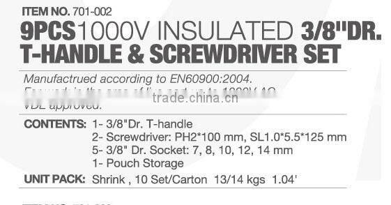 3/8" Dr. Insulated Reversible Ratchet Set