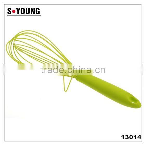 13015 silicone kitchenware egg whisk with pp handle with holder