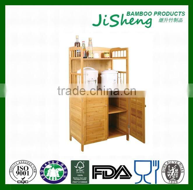 Multi-function bamboo kitchen storage rack for office, kitchen and living room