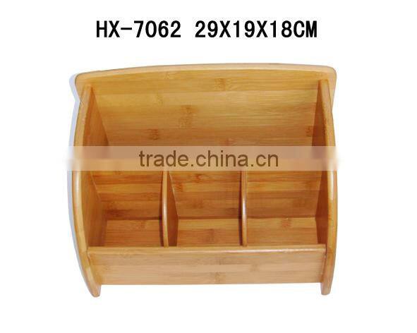 multi-functional bamboo stationery holder