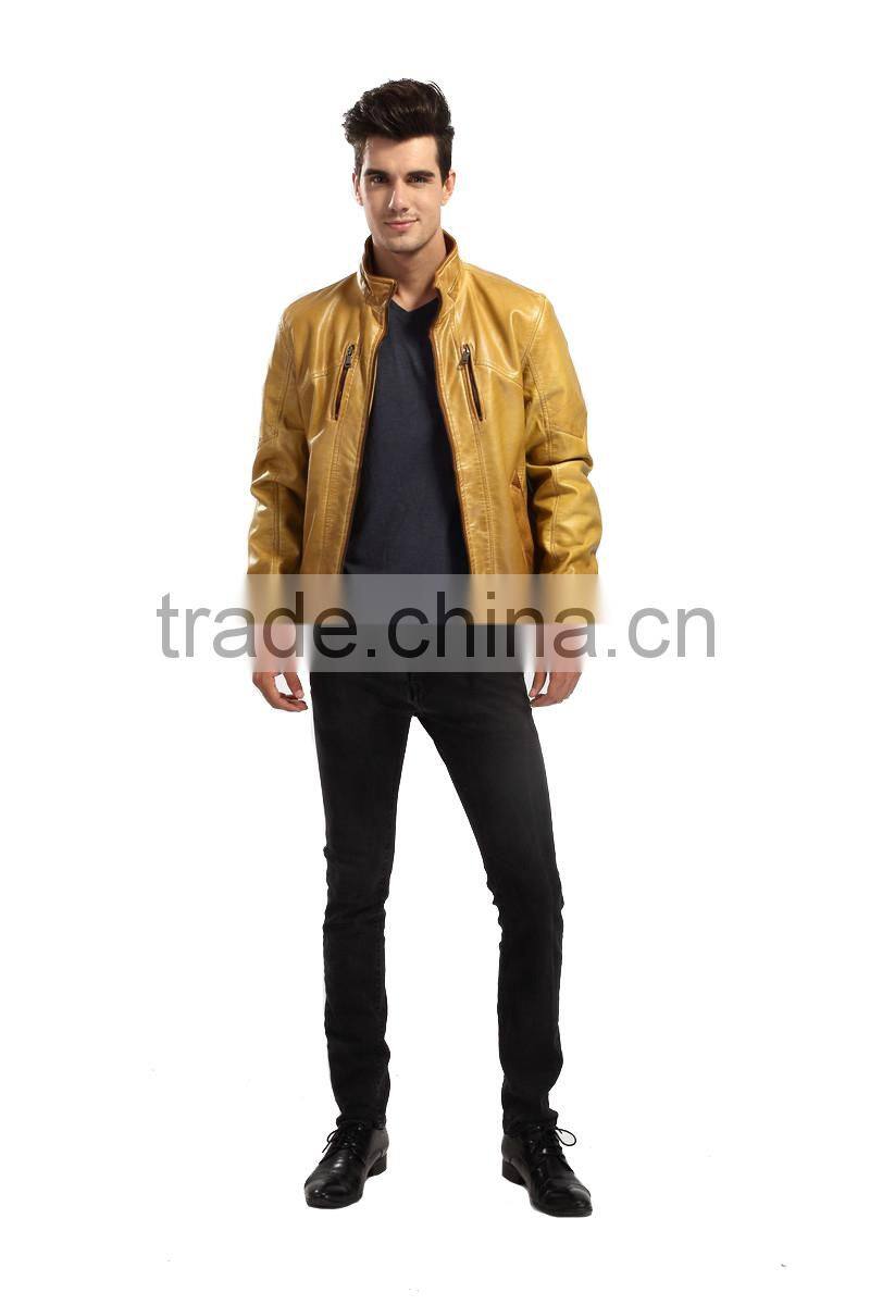 2017 Stylis Slim Fit Men Leather Jacket