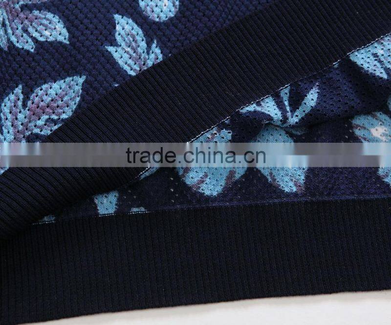 Men's round neck printed knitting pullover sweater