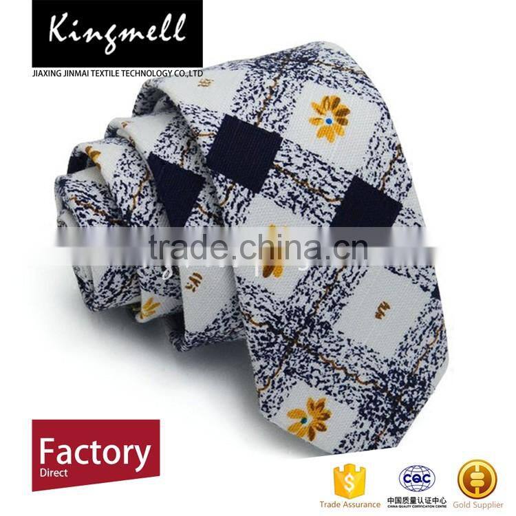 2017 New Trend digital print linen&cotton necktie