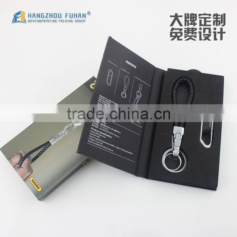 Customized Hard Keyring Packing Box with Sleeve
