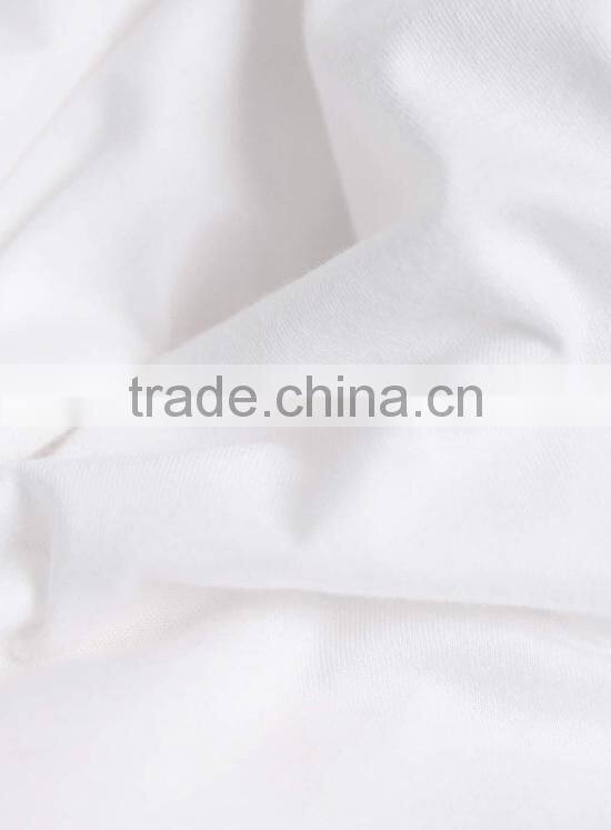 Custom 100% Cotton White Color Men Long Tank Top