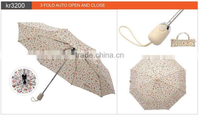 Custom Waterproof Windproof New Design Auto Open And Close Umbrella For Lady