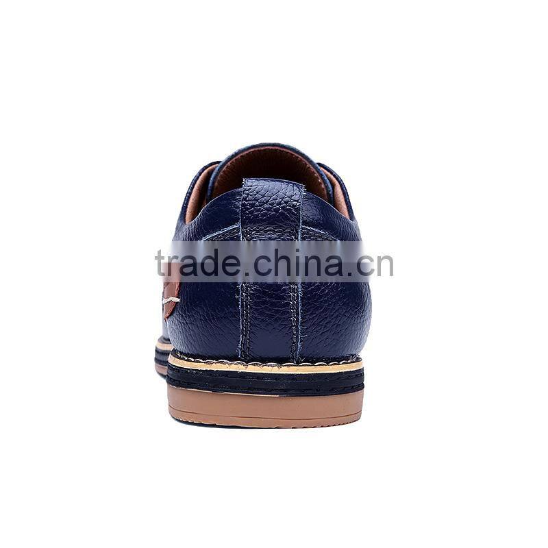 dark blue genuine leather men business casual shoes fashion best quality, lace up relaxation leather shoes men fashion style