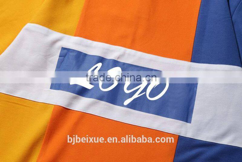 short sleeve cotton color combination new design logo print polo shirt