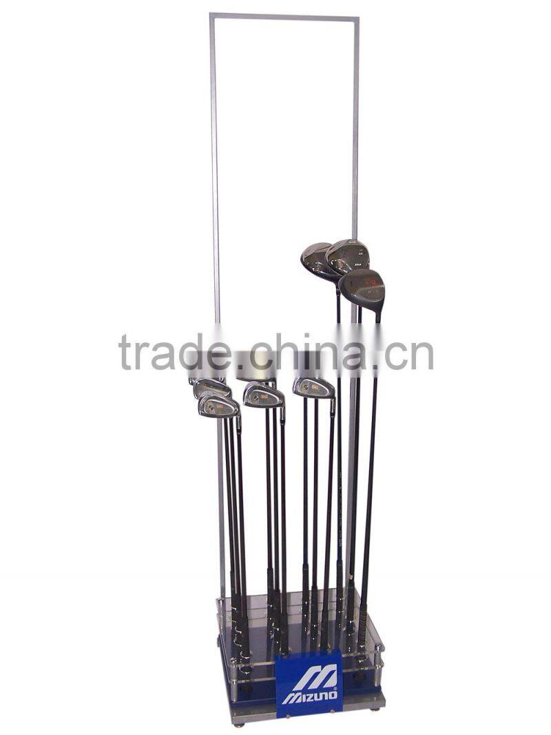 12 golf clubs display box blue or black with logo board display