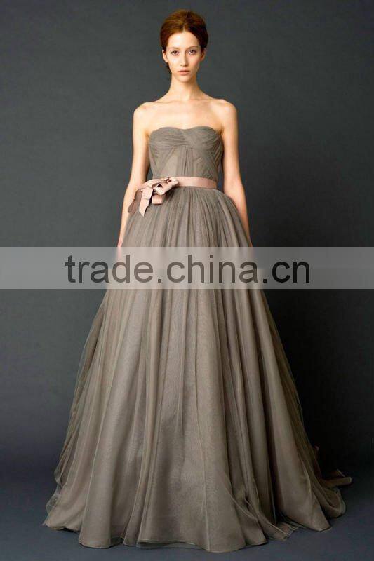 hot dark grey prom gown new