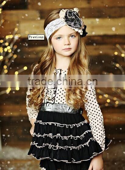 2015 fashion kids wear ruffle cotton outfits sets fancy clothes wholesale children clothing set