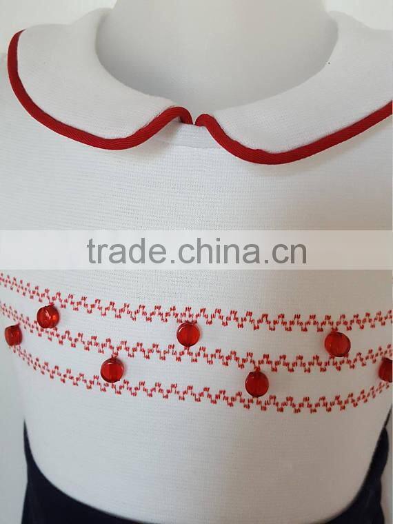 New Fashion Clothes Baby Boy Christmas Clothes with red Piping on collar