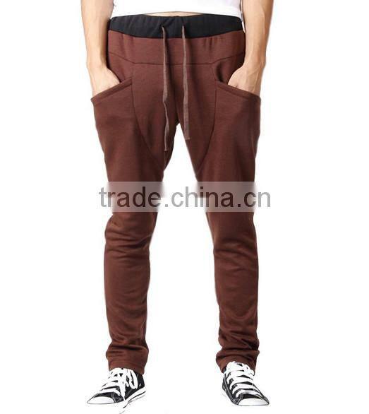 OEM bulking buy open bottom polyester/cotton pocket mens harem pants wholesale