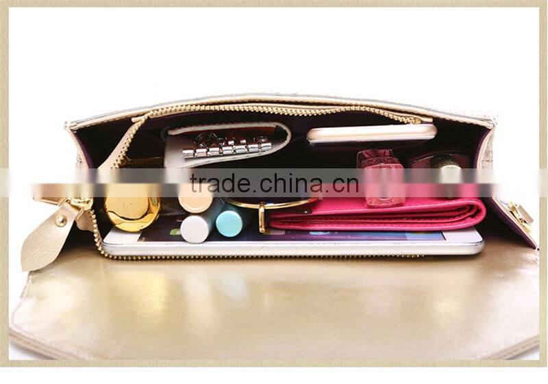 Women Clutch Bags Vintage Leather Crocodile Pattern Envelope Shoulder Ladies Small Messenger Bag