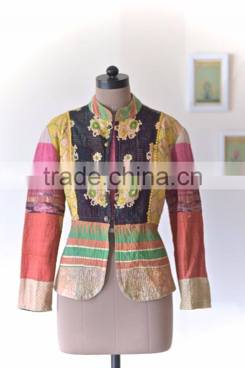 Handmade Kantha Jacket in Vintage Prints ~ Extra Extra Large