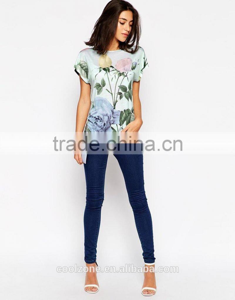 High quality round neck short sleeve t-shirt printing wholesale t shirt