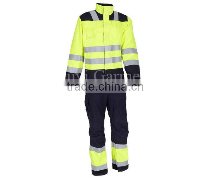2 tone hi visibility taped antistatic workwear coverall