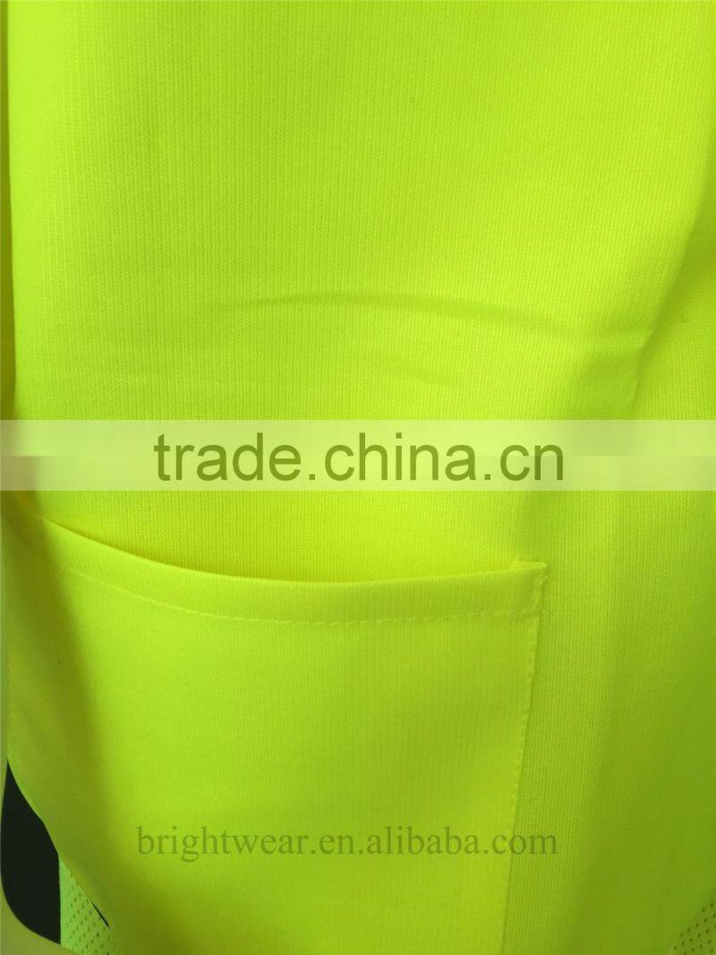 ANSI safety tricot vest with hook and loop fastener for usa market