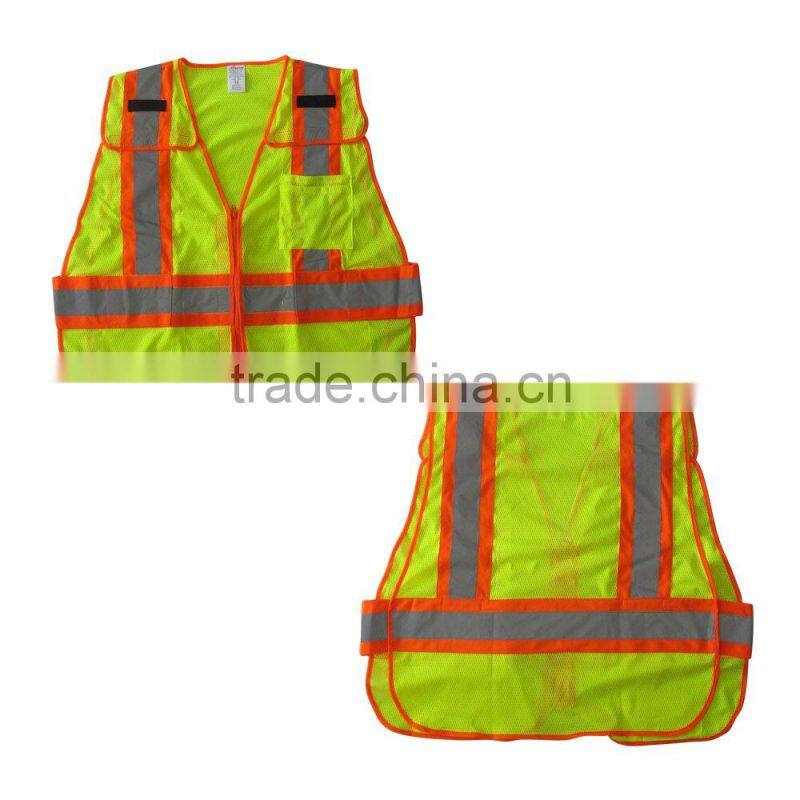 5 point breakaway safety vest with contrast reflective stripes