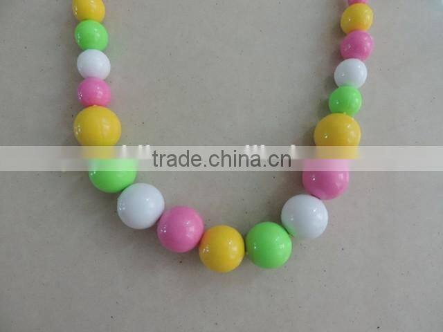 baby girl necklaces round pearl jewelry colorful kids clothing decor