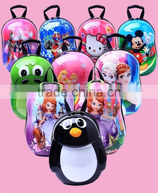 R1876H 2017 3D Innovation Kid backpack ABS eggshell cartoon school bag for kids comic backpack