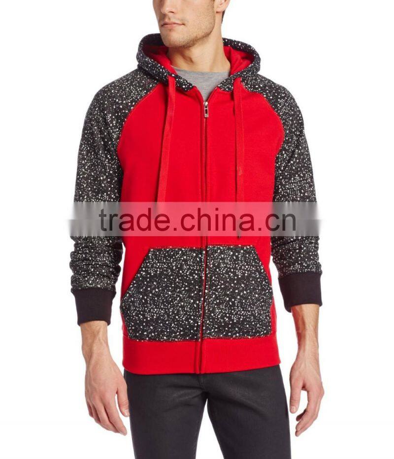 custom mens long sleeve heather contrast two color sports hoodies /sweatshirts HS00158